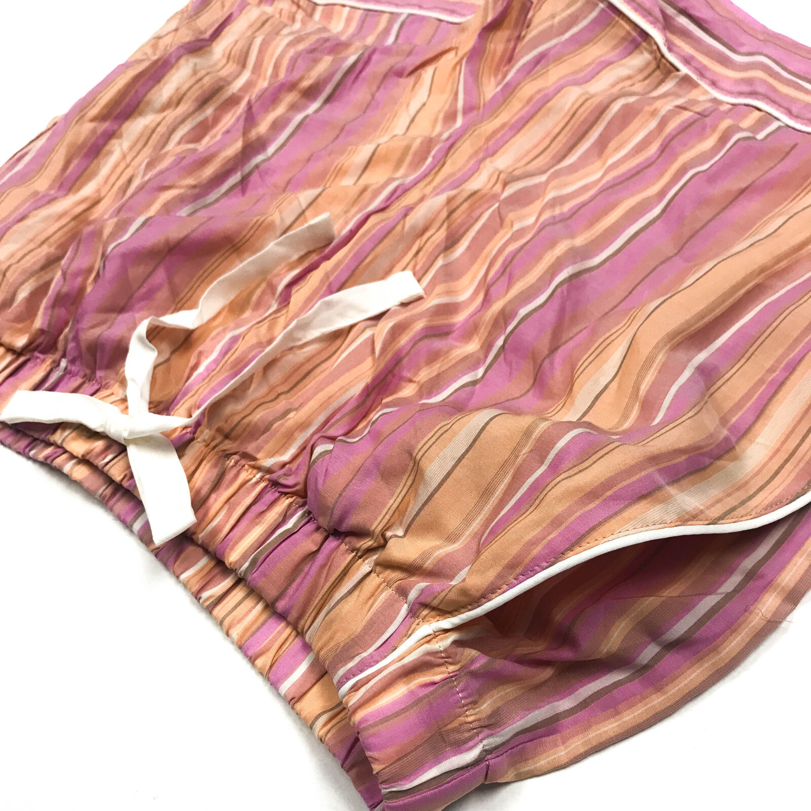Stars Above Womens Size S Sleep Shorts Drawstring Pockets Striped Pink/Orange