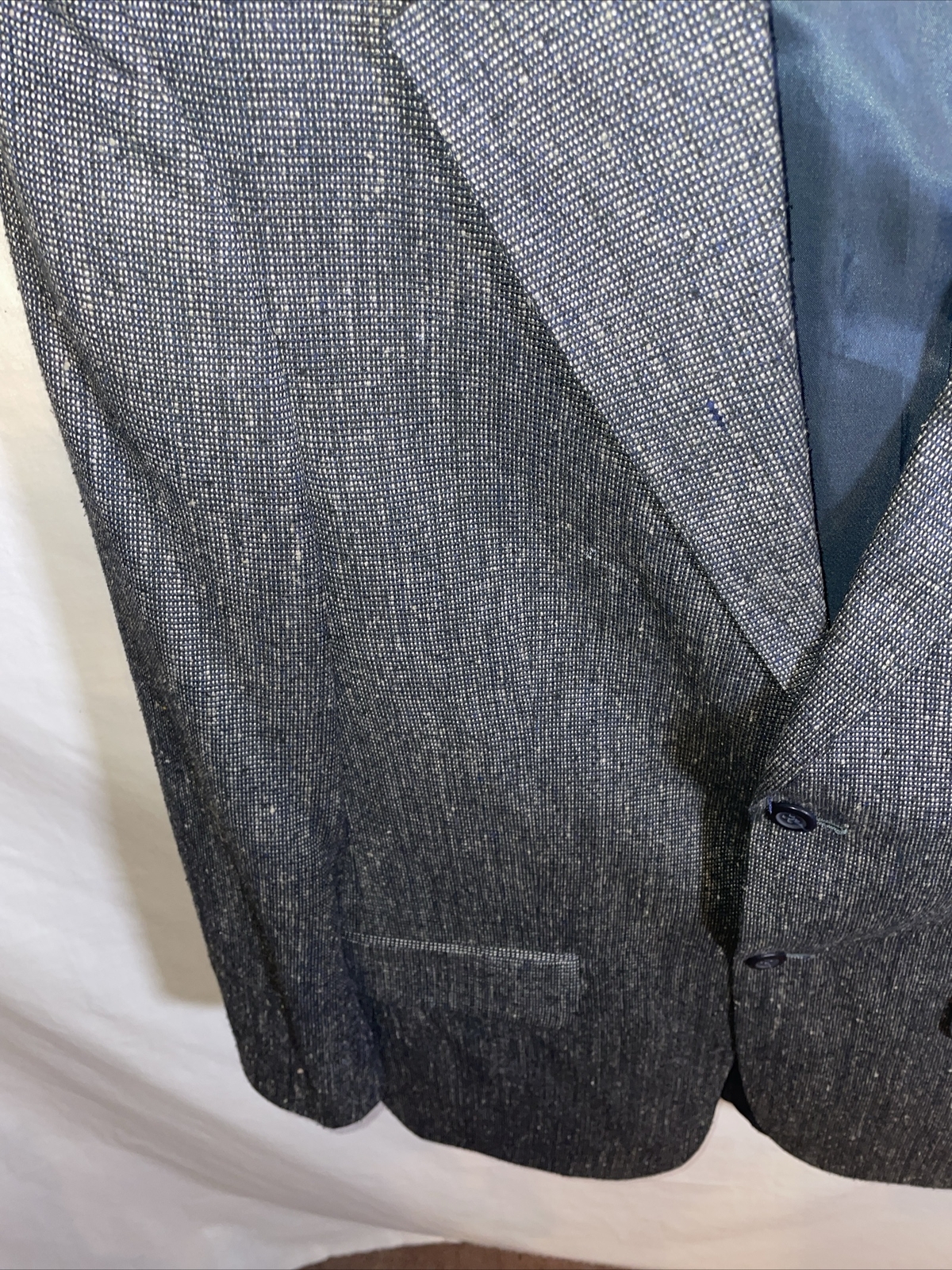 Deansgate Suit Jacket Mens Size 38R Gray 100% Silk Two Button Formal Business