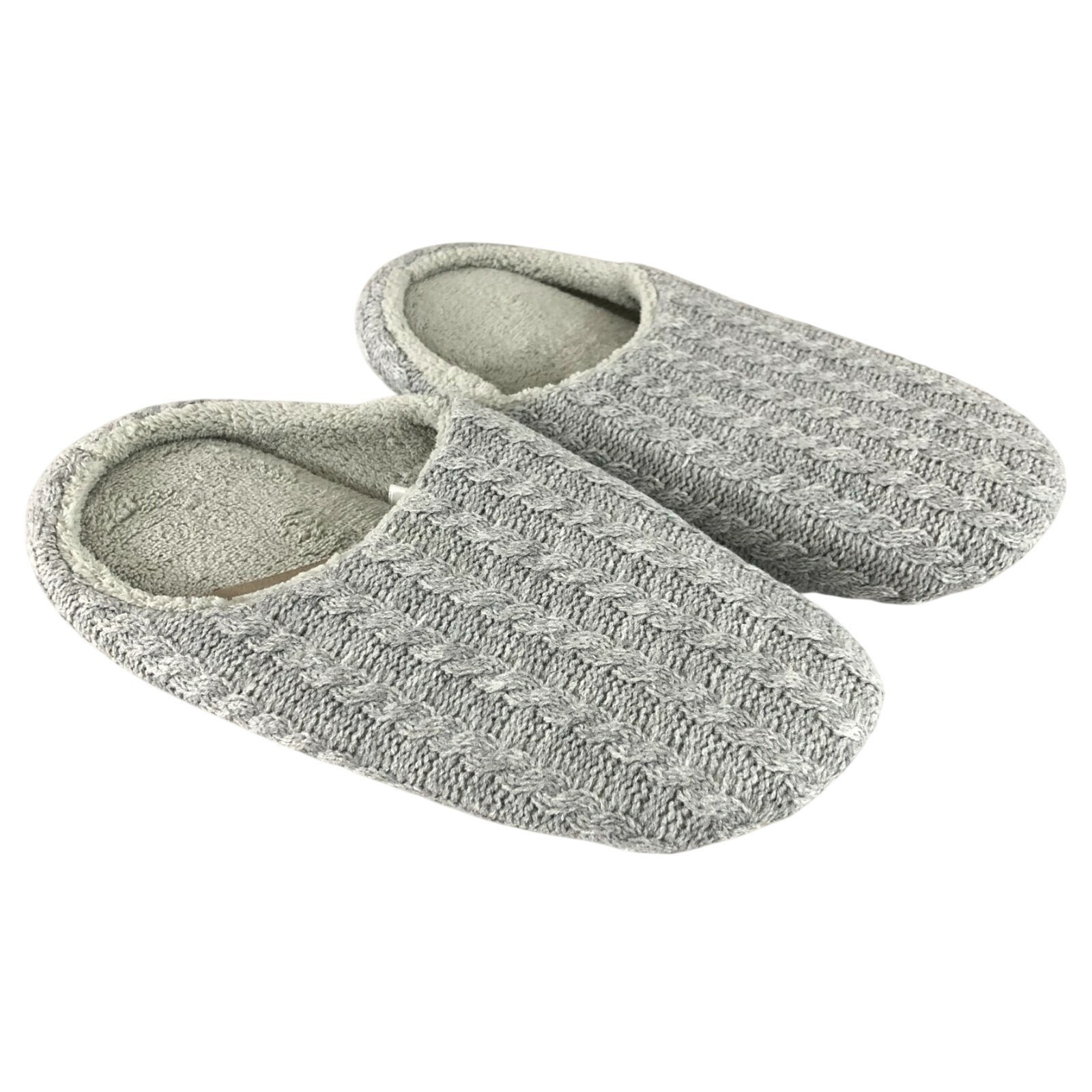 Womens Clog Slippers Knit Fabric Slip On Gray Size 40/41 US 9/10