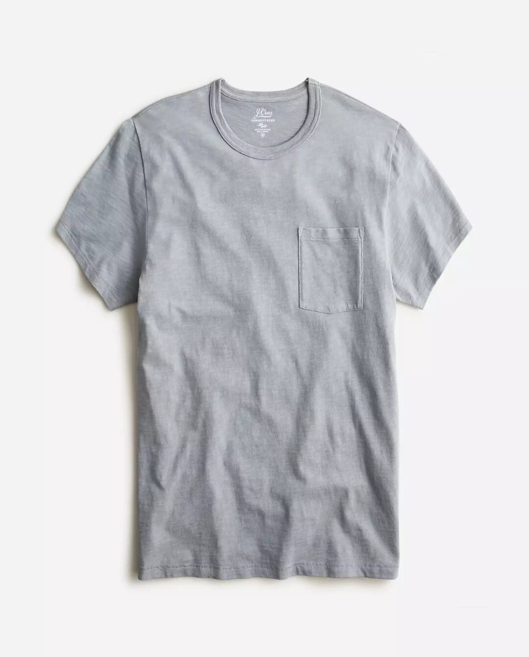J Crew Men’s L Slate Blue Pocket Garment Dyed Slub Cotton Tee T Shirt J1785 NWOT