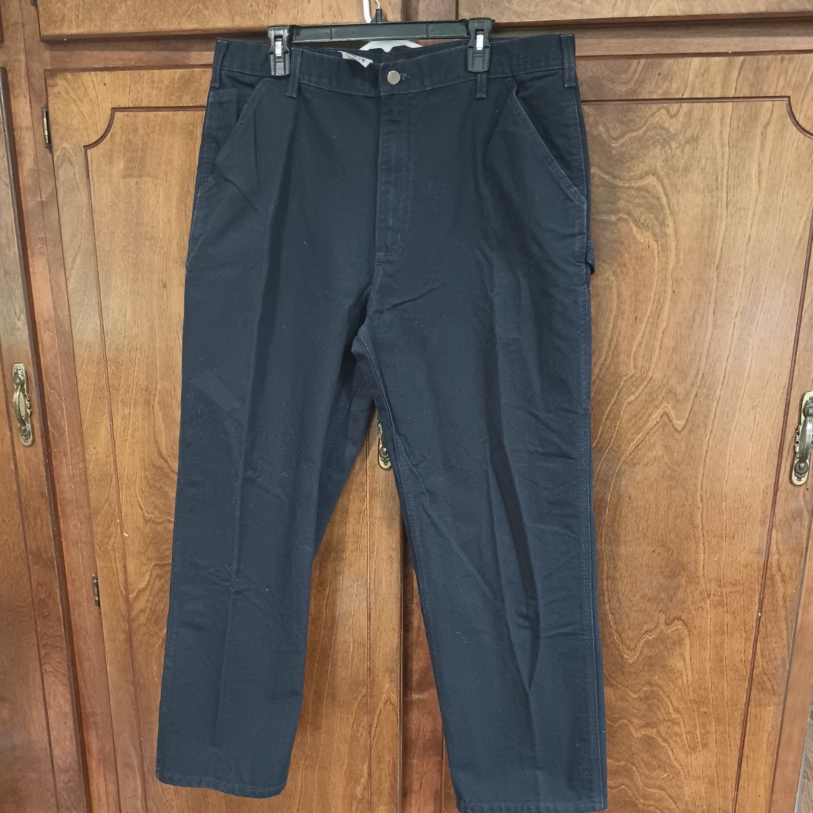 Carhartt Original Dungaree Fit Work Pants Mens 40×32 Navy Blue Carpenter