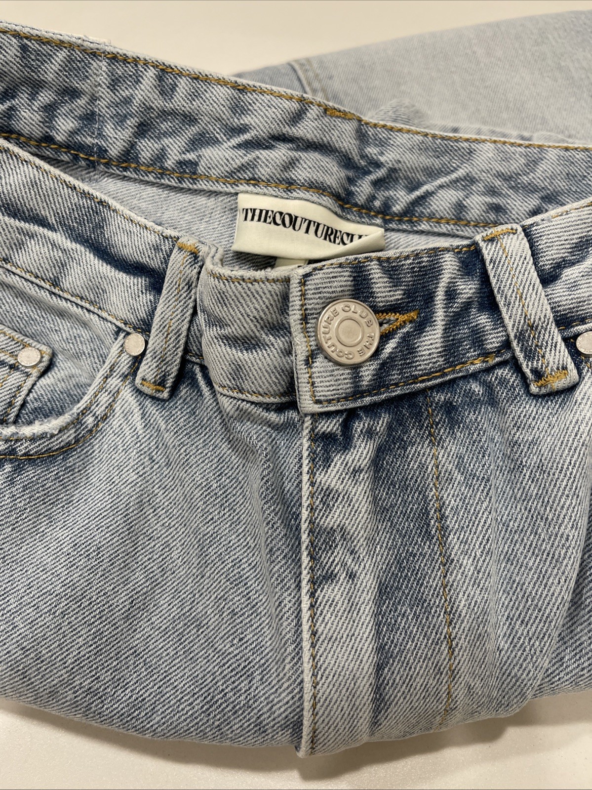 The Couture Club carpenter rivet detail jeans in blue wash 30R