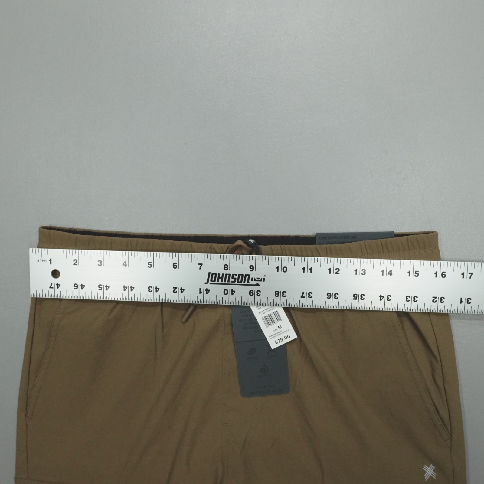 Kenneth Cole Active Men’s Tech Cargo Jogger Pants Khaki Tan Flex Stretch NWT