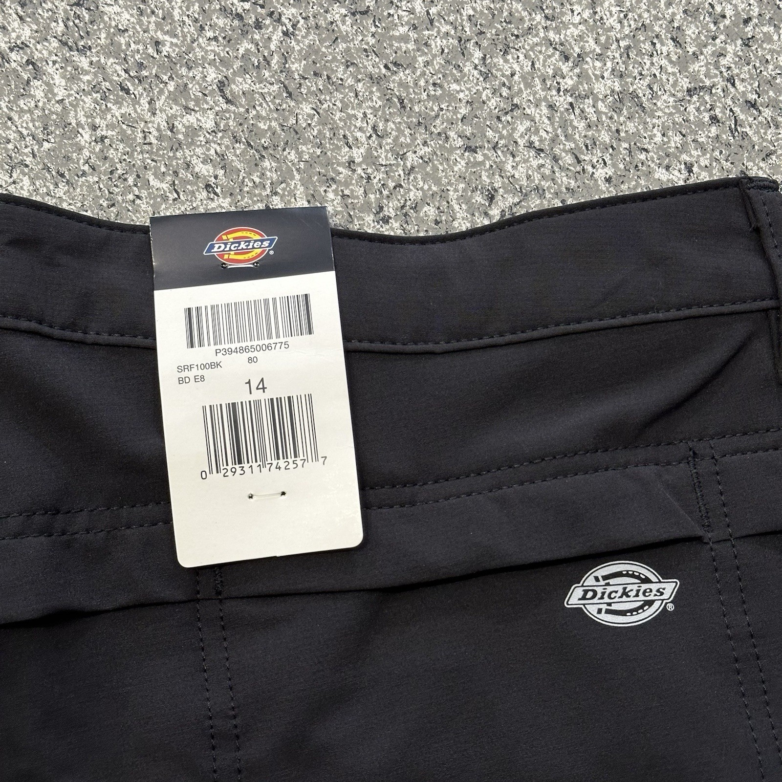 Dickies Shorts Womens 14 Black Performance Workwear Cooling Temp IQ 9” Stretch