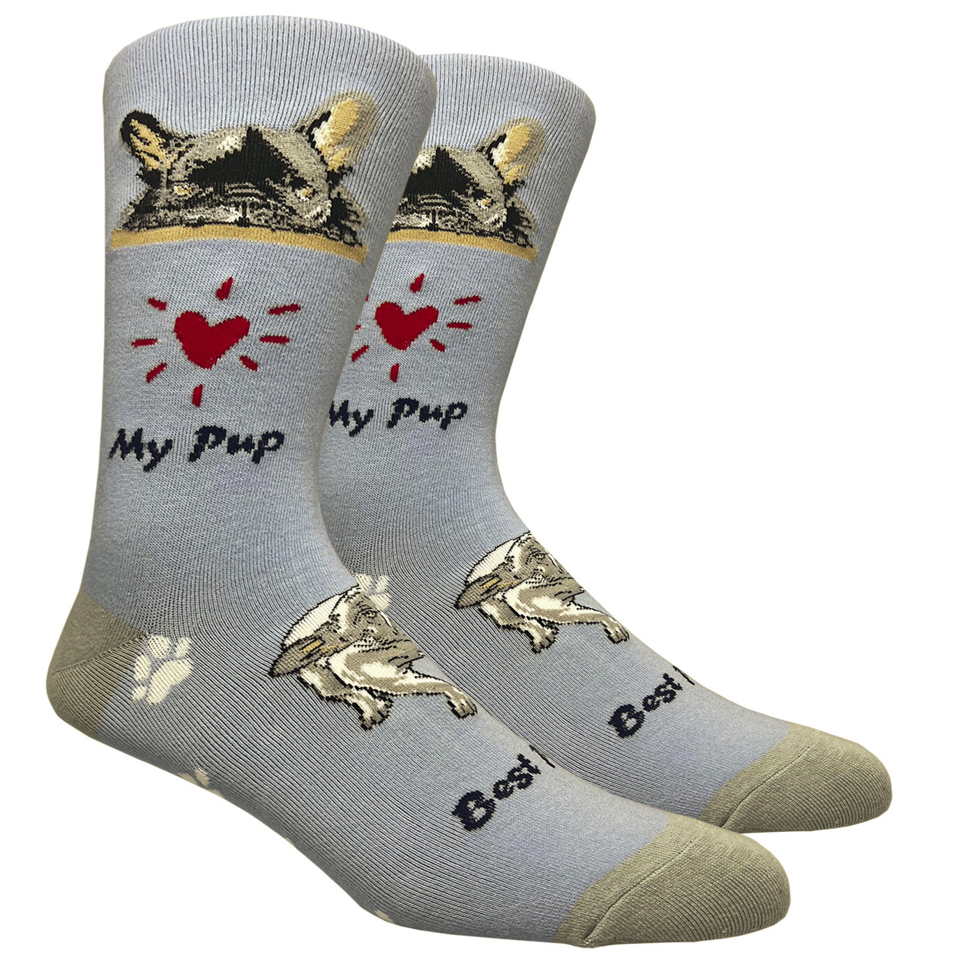 French Bulldog Dog Socks Fun Novelty Dress Casual Unisex SOX FineFit One Size