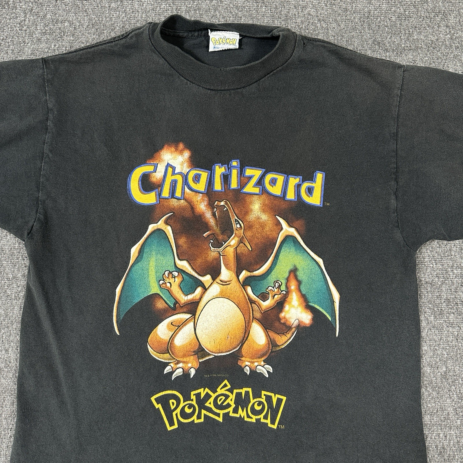 Vintage 1999 Pokemon Charizard Shirt Youth Medium Nintendo Official License Y2K