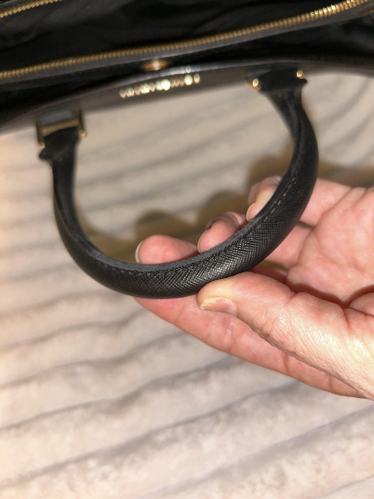 Michael Kors Savannah Large Satchel Black Saffiano Leather Gold Crossbody Strap