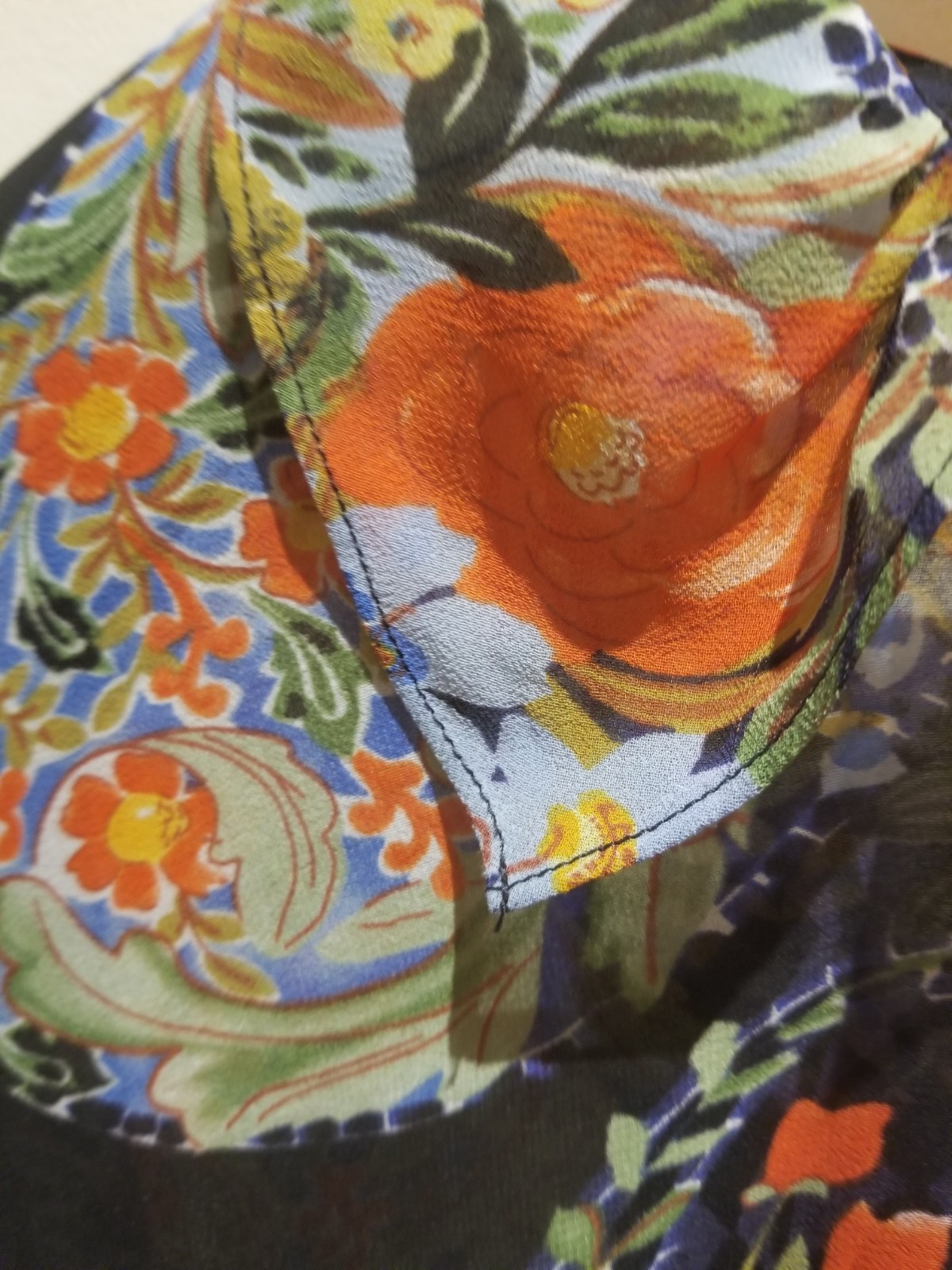 CABI AMOUR SHEER FLORAL CAREER BLOUSE TUNIC STYLE TOP SZ S