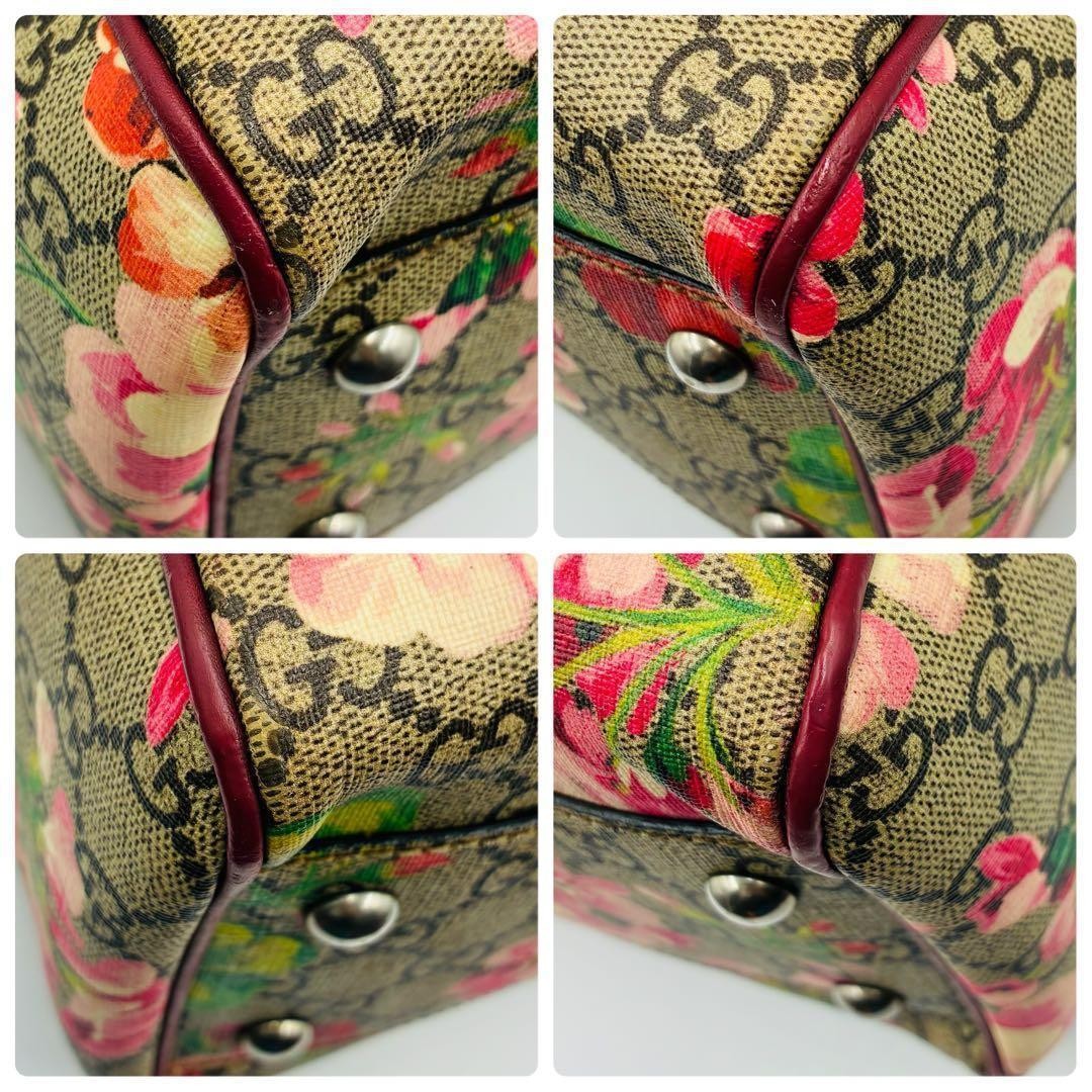 Authentic Gucci Blooms 2Way Handbag small boston PVC Floral Shoulder red