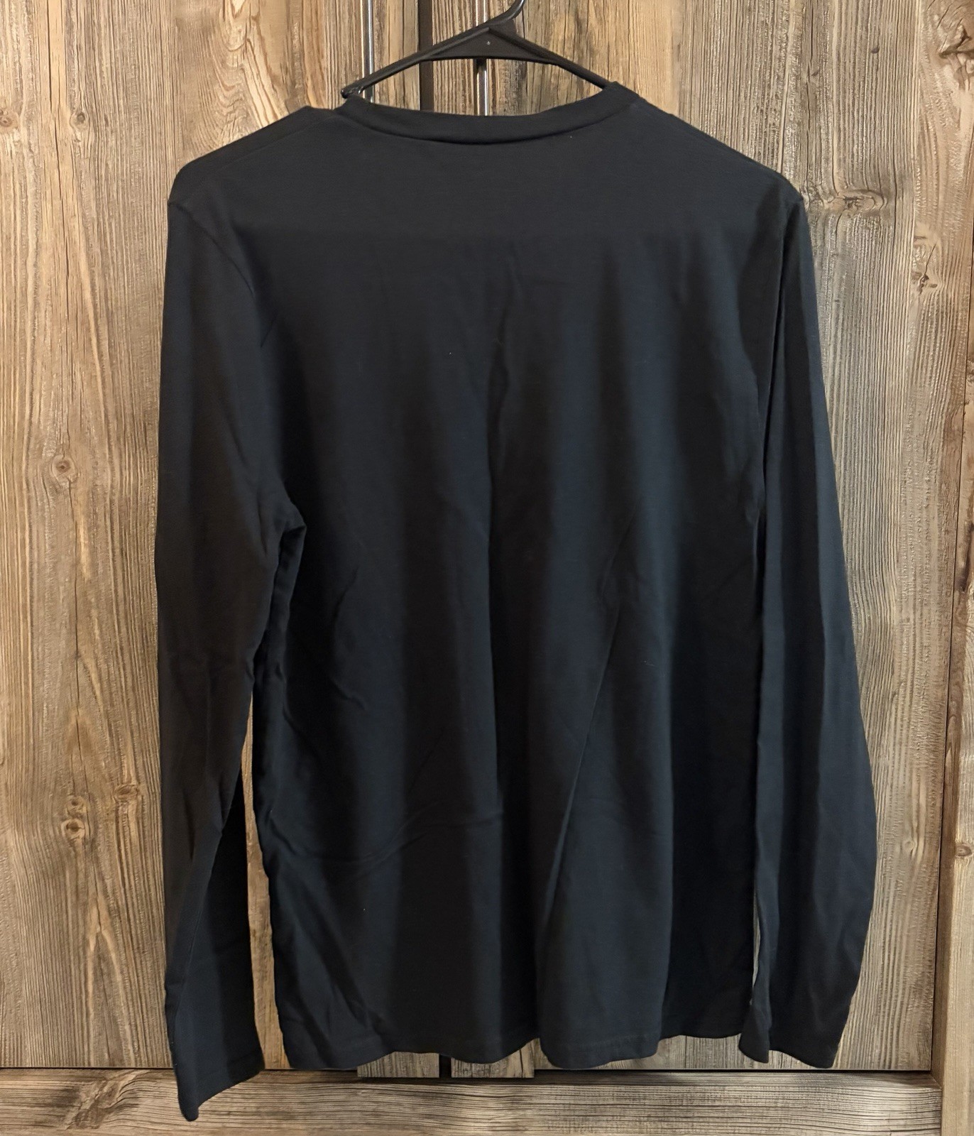 Hollister Men’s Black Long Sleeve Crew Neck Solid Logo T-Shirt Size S