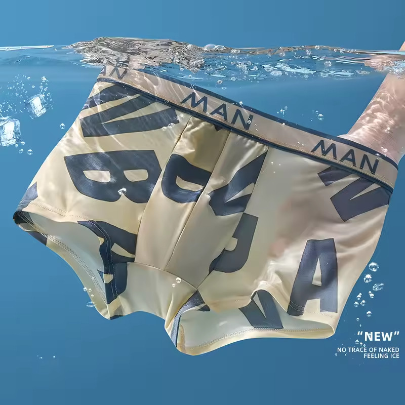 Boxer Shorts Men’s Ice Silk Underwear Male Underpants Breathable Sexy Thin