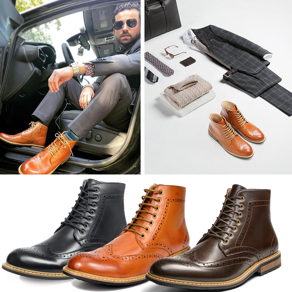 Bruno Marc Men’s Dress Ankle Motorcycle Boots for Business Casual Style