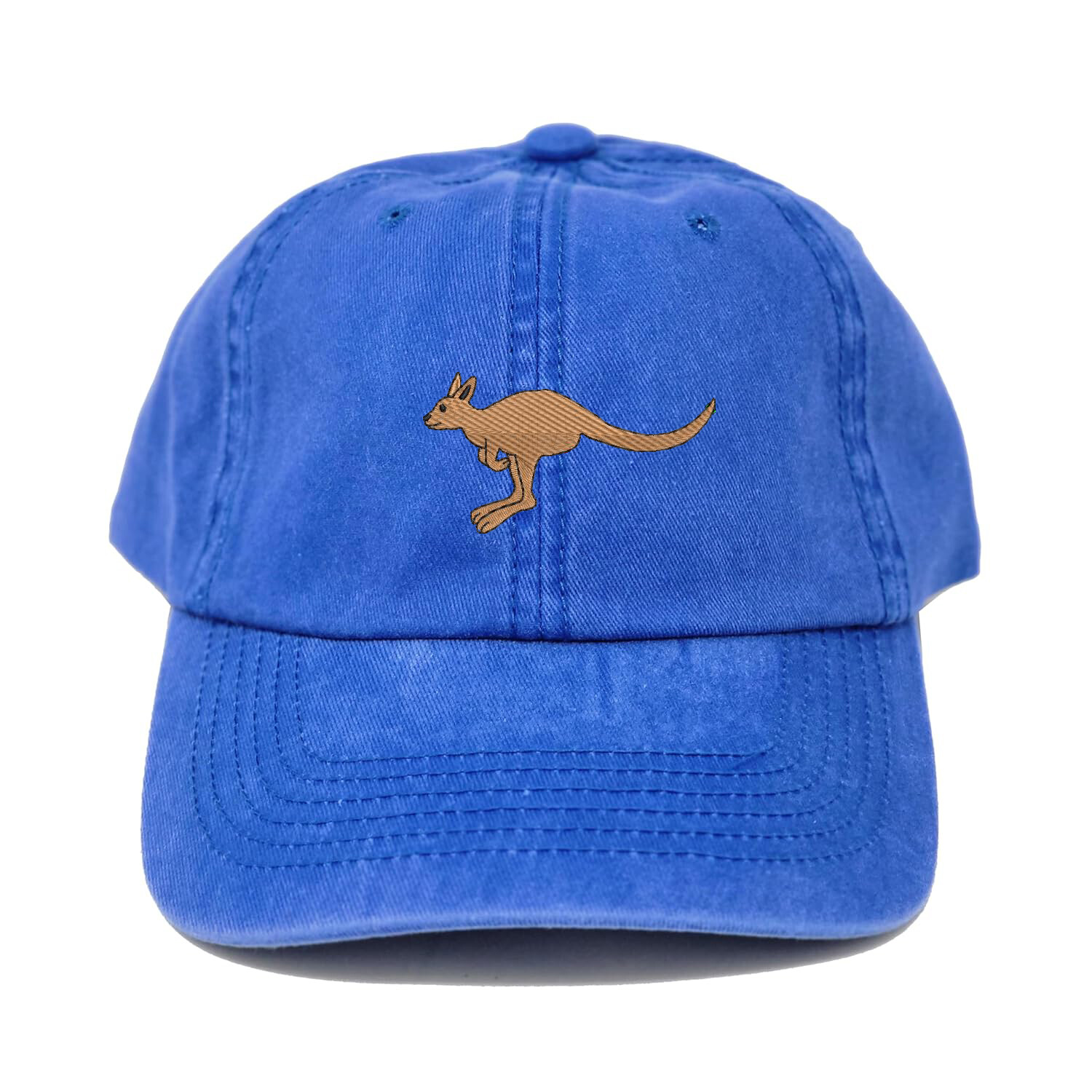 Kangaroo embroidered cotton baseball cap (available in many colors)