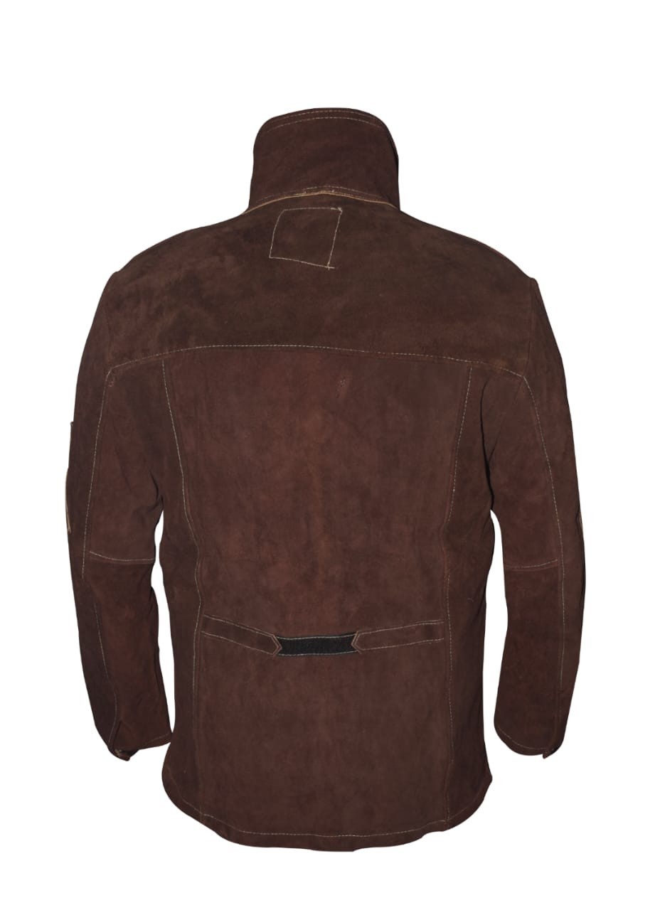 Premium Suede Leather Welding Jacket – Heat Resistant, Heavy-Duty Protective Wor