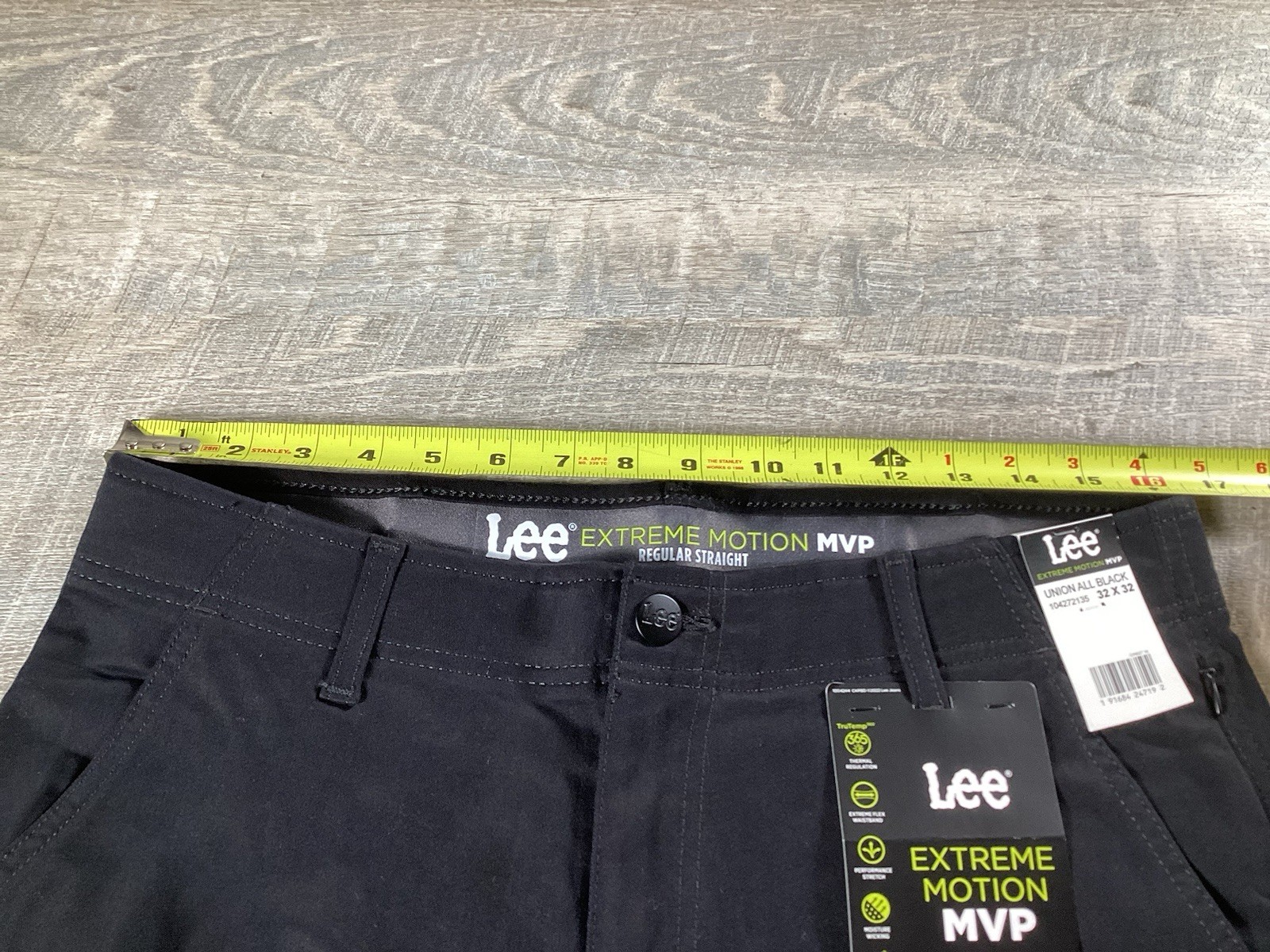 Lee Extreme Motion MVP Cargo Pants 32×32 Black Regular Straight Work Stretch NWT
