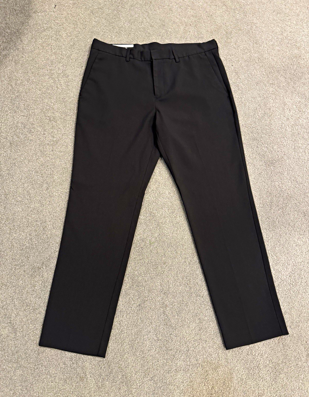 Perry Ellis Portfolio Men’s Dress Pants Black Stretch Twill Slim Tapered 34W