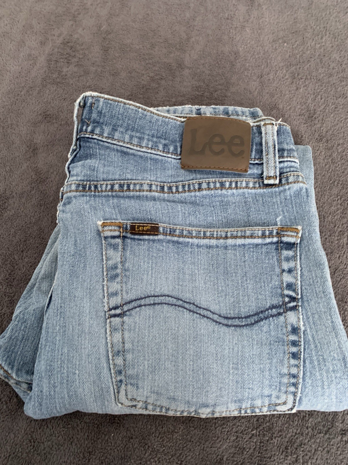 Lee Mens Light Wash Jeans Straight Leg Regular Fit 33 x 32