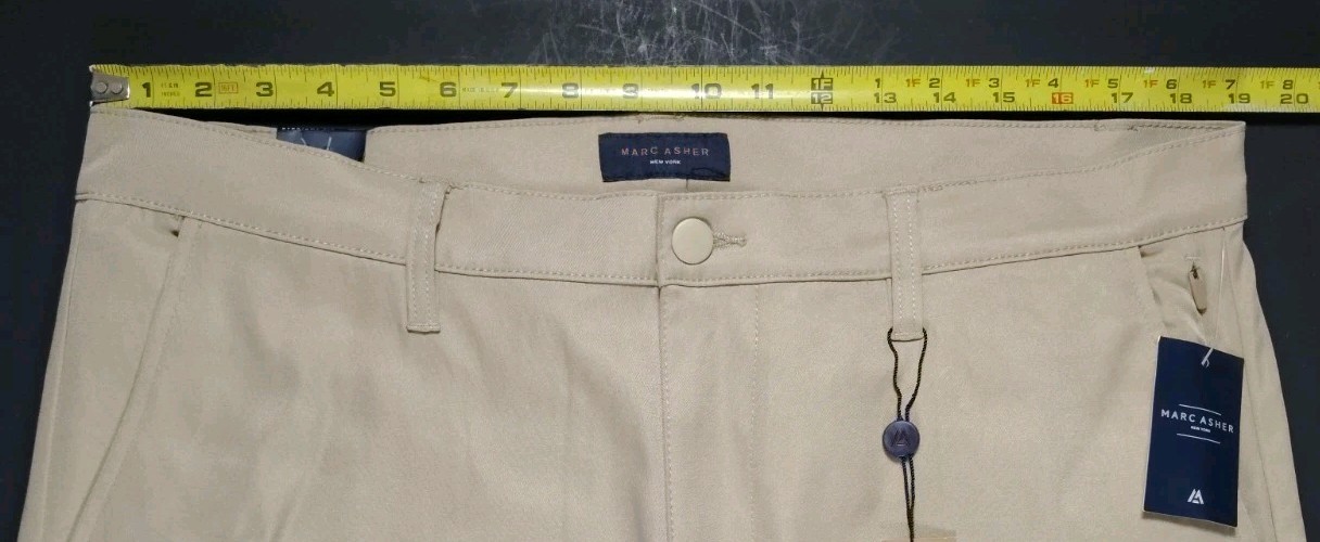 MARC ASHER-NWT-Men’s Sandstone Straight Fit Flat Front Chino Pants-Size 38W/32L
