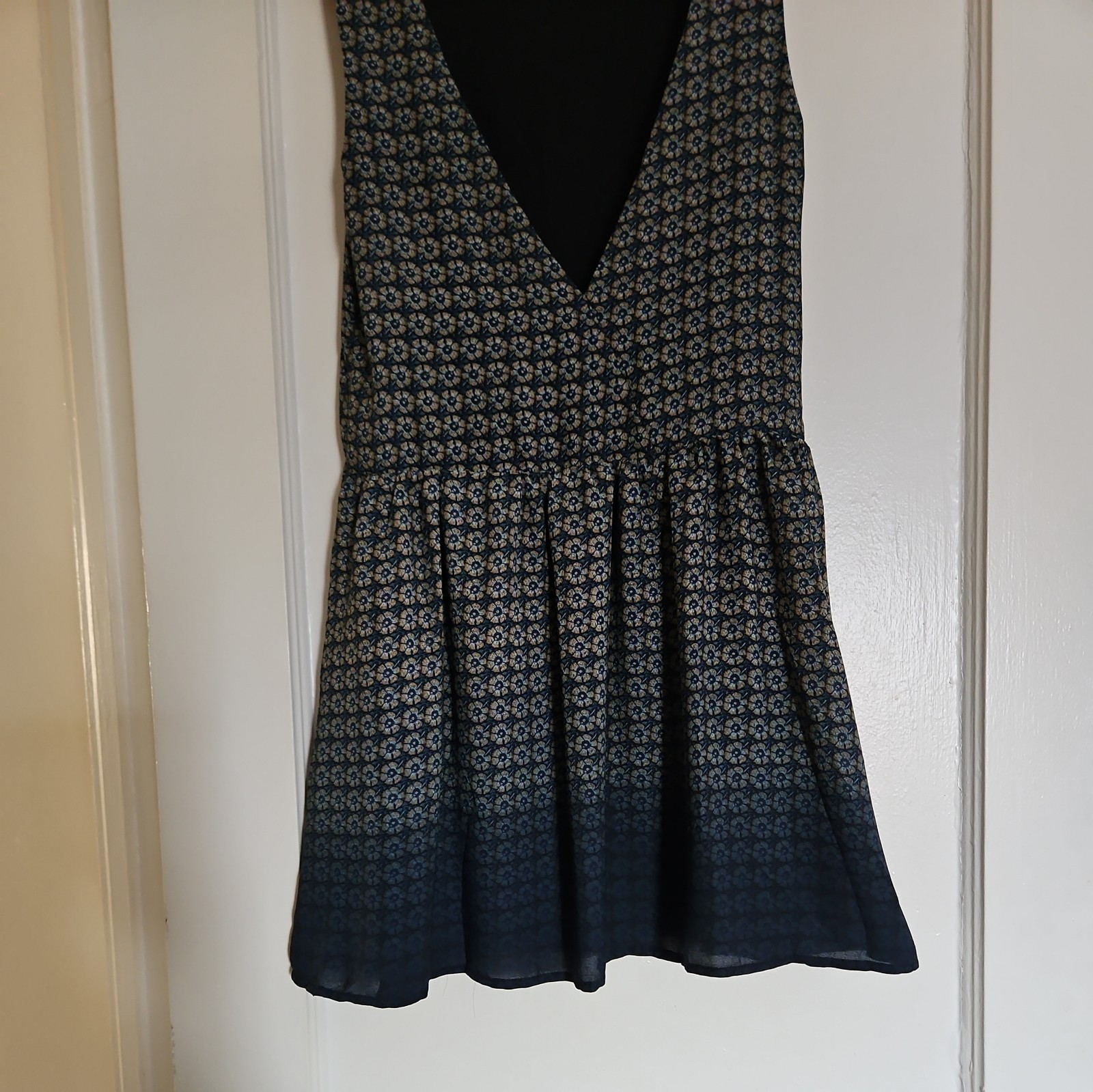 Shift Dress by Olivaceous in Blue Floral with Ombre Hem in Size Small
