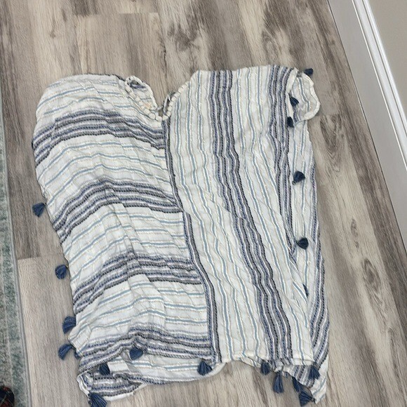 Gypsy Striped Blue and White cover up summer beach size small