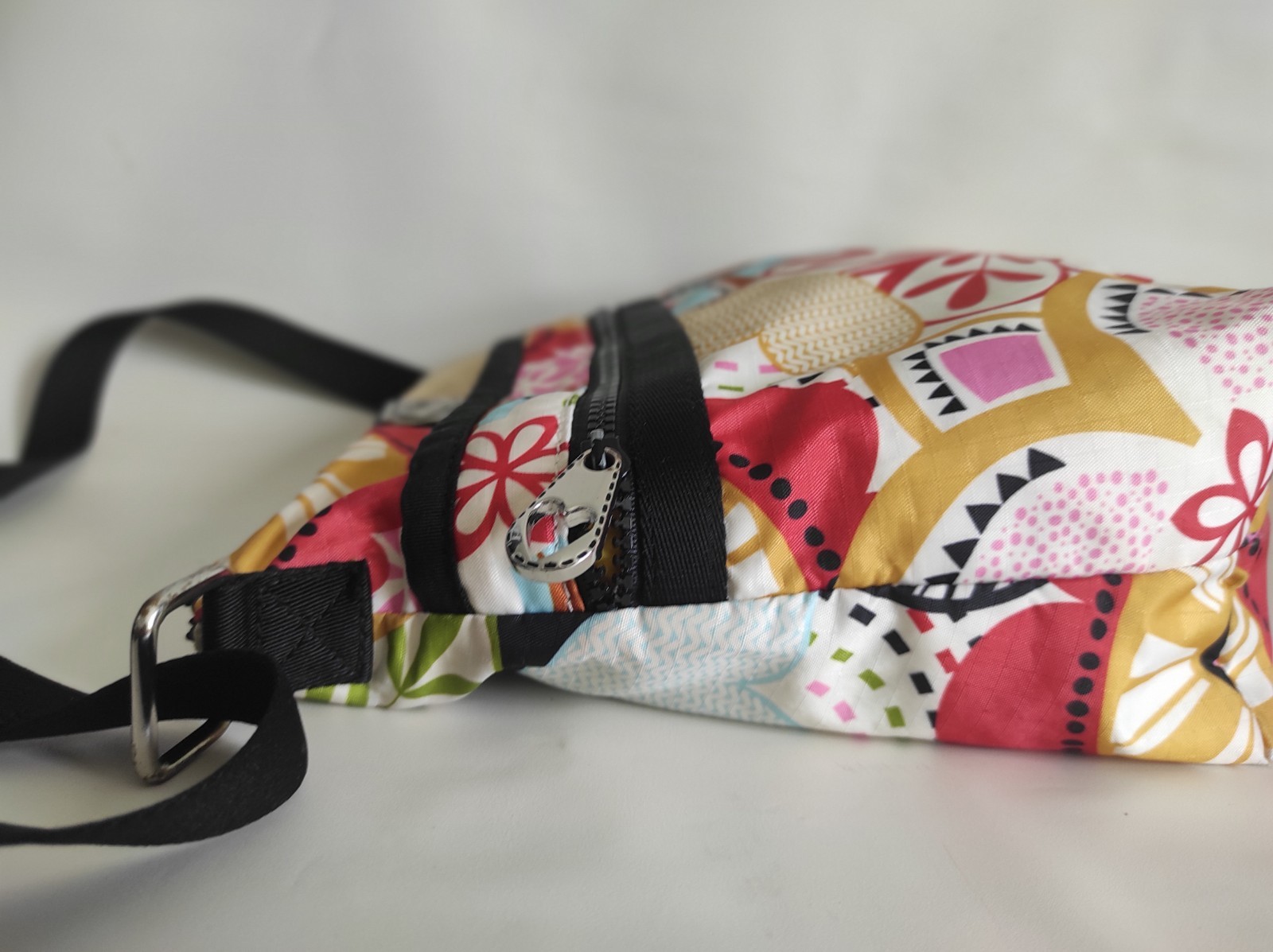 Brighton Pink Mod Retro Printed Fabric Shoulder Bag Lightweight, W 11″,H 9″,D 4″