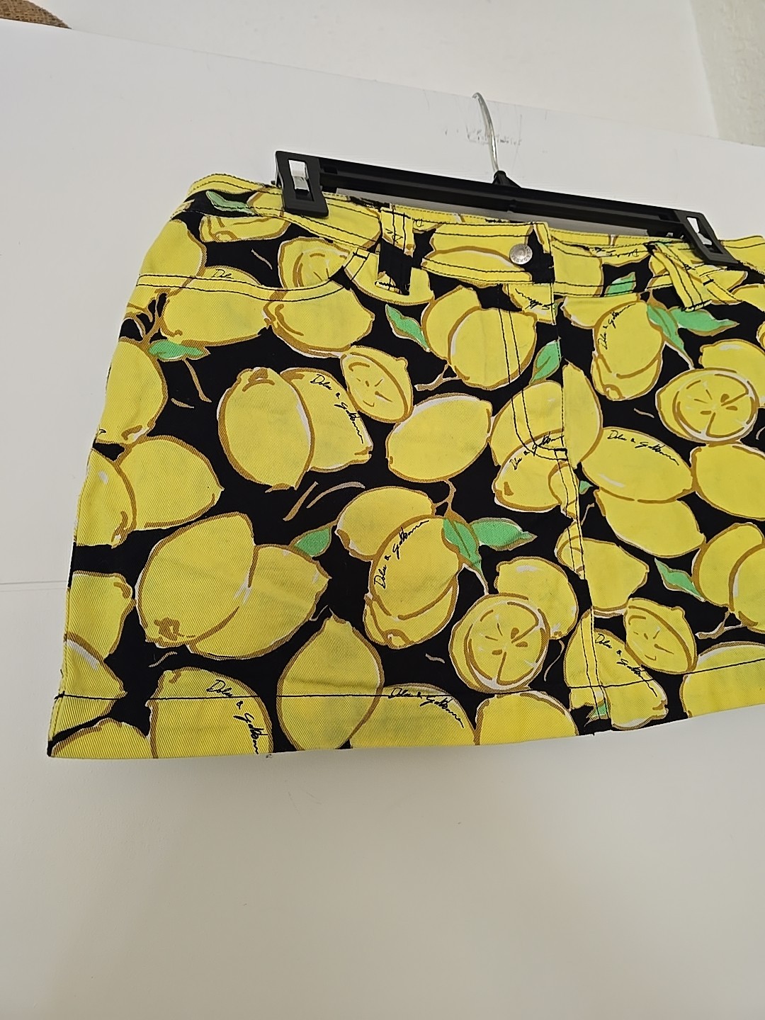 Dolce & Gabbana Beachwear Lemon Print Mini Skirt Size M Made In Italy Authentic