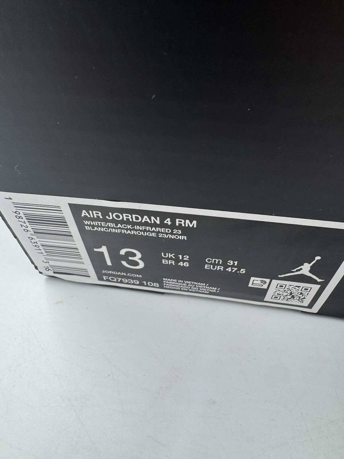Nike Air Jordan 4 RM White Light Smoke Grey FQ7939-108 Size 13