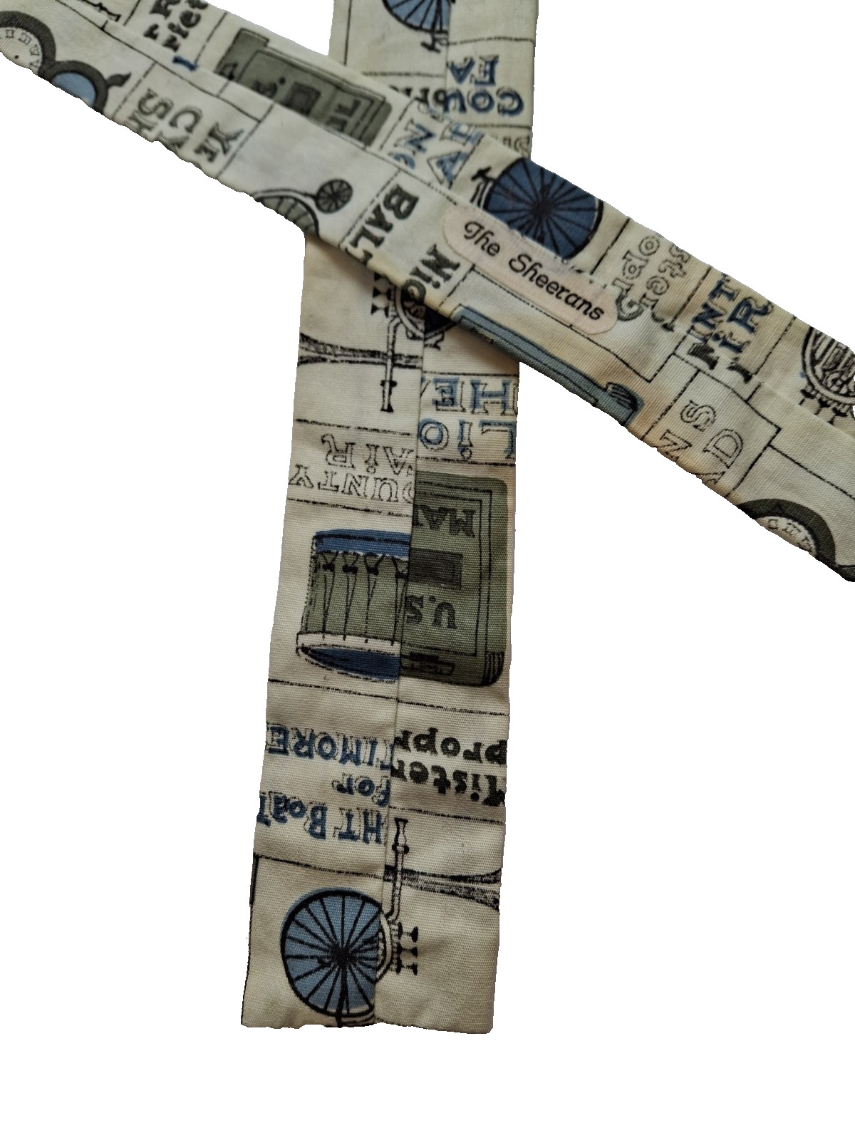 Vintage Square Tip Skinny Short Tie Cotton (?) 51″ x 1.75″