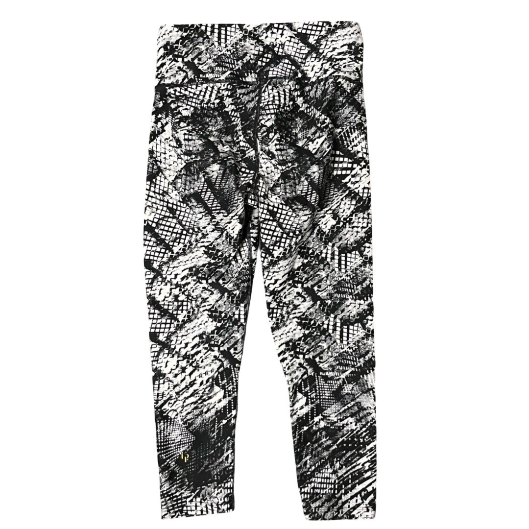 Donna Karan Active Capri Leggings Snake Grid Print Black White Womens Size XS