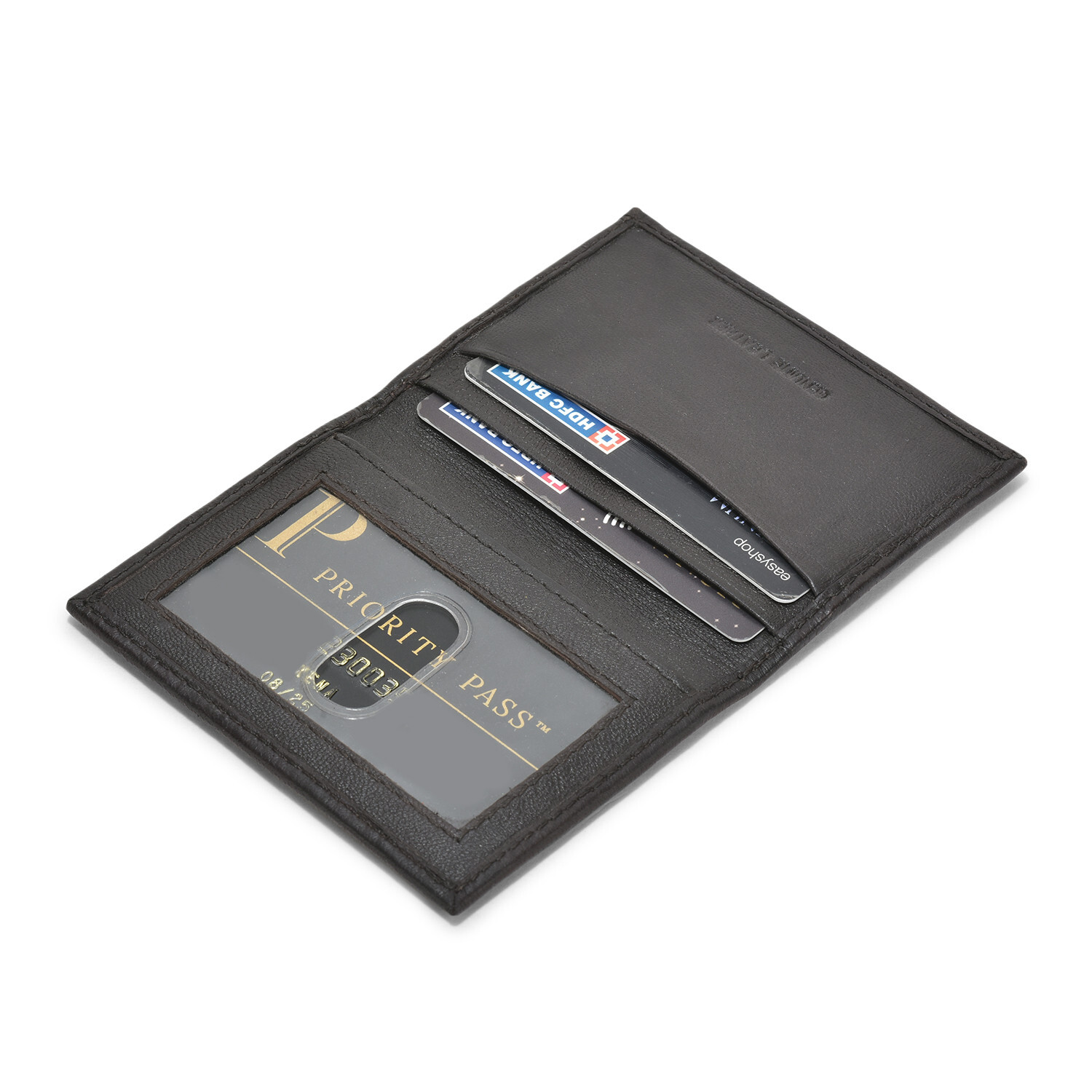 RFID Blocking Slim Card Wallet Bifold Card Case Genuine Leather Front Pocket