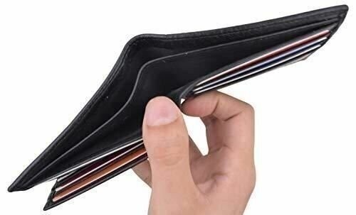 Men’s Center Flap Double ID Bifold Premium Leather Wallet