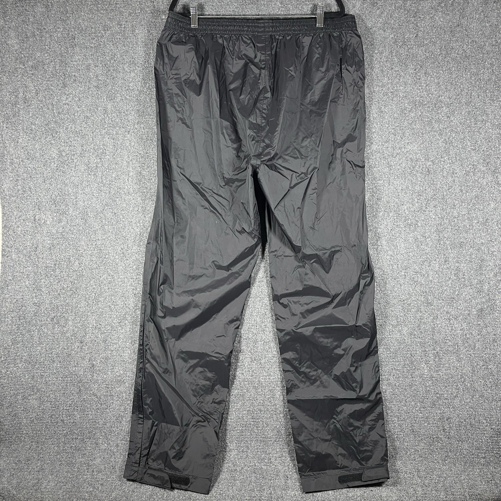 Helly Hansen Black Rain Pants 100% Polyamide Ankle Zip Strap Mens Size 2XL #1646