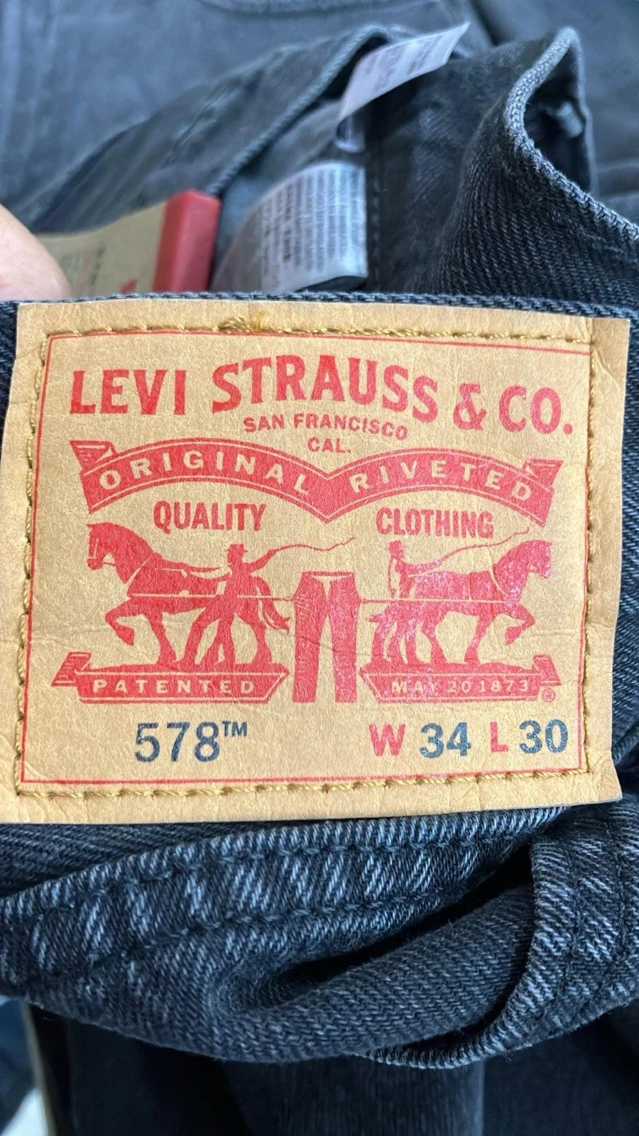 Nwt Levi’s 578 Baggy Black Denim Jeans Mens 33 X 30 Y2K Cotton A4750-0029