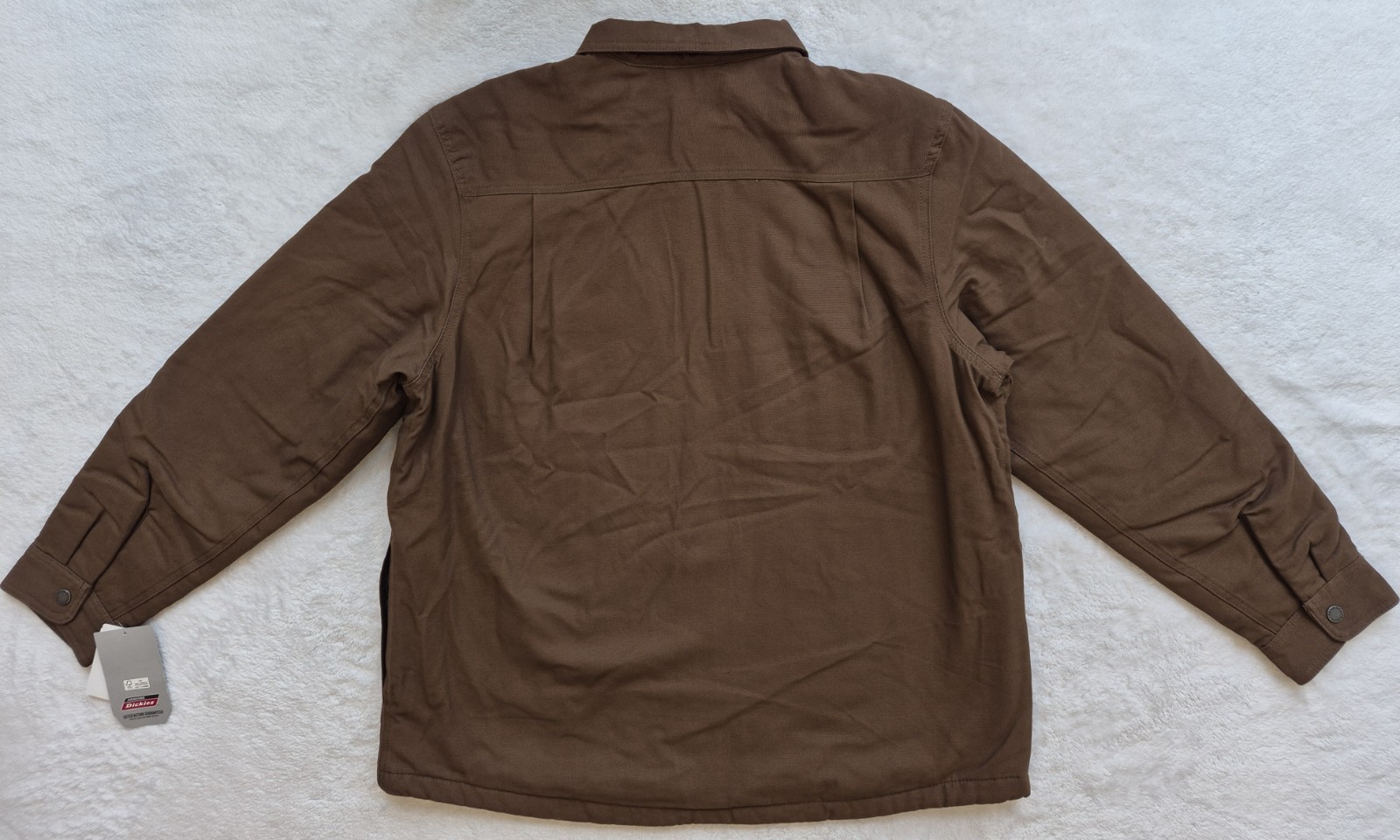 Genuine Dickies Mens XL Brown Canvas Quilted Flannel Lined Shirt Jacket