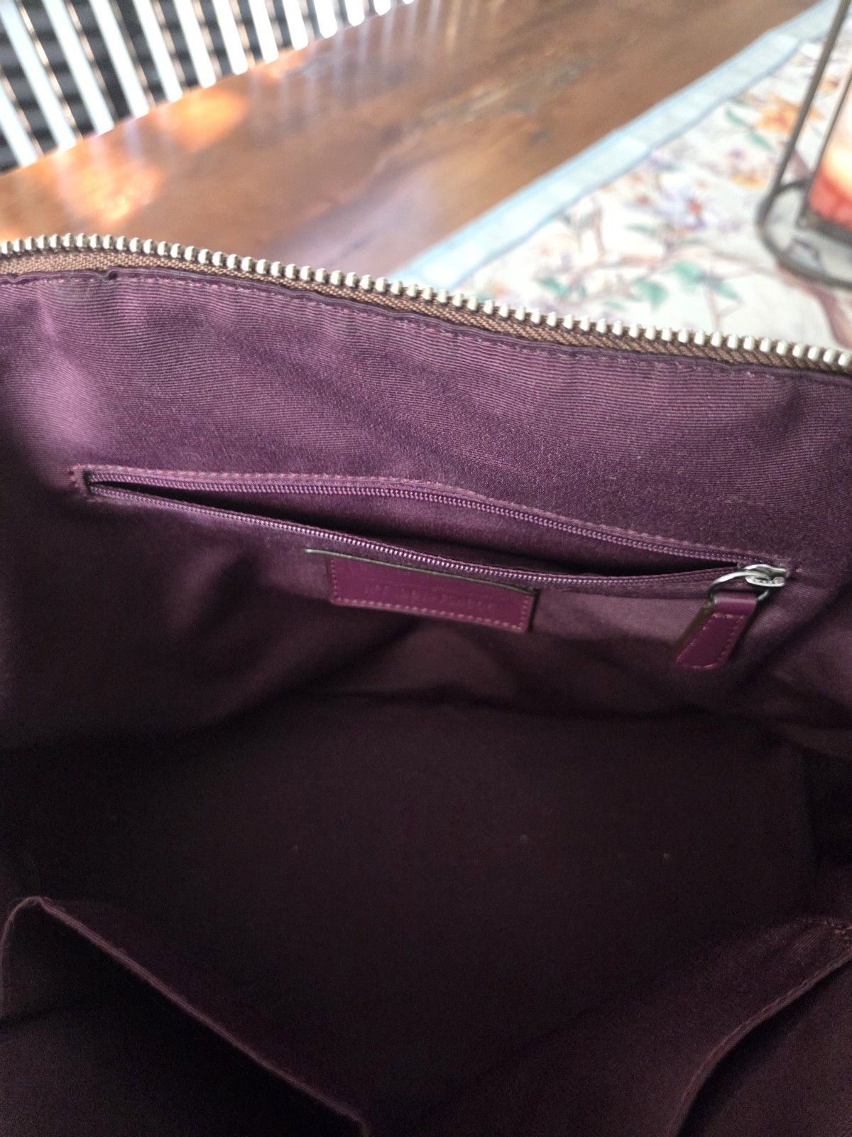 COACH PEYTON SIGNATURE Coated DOMED SATCHEL khaki/purple No.F1381-F24606