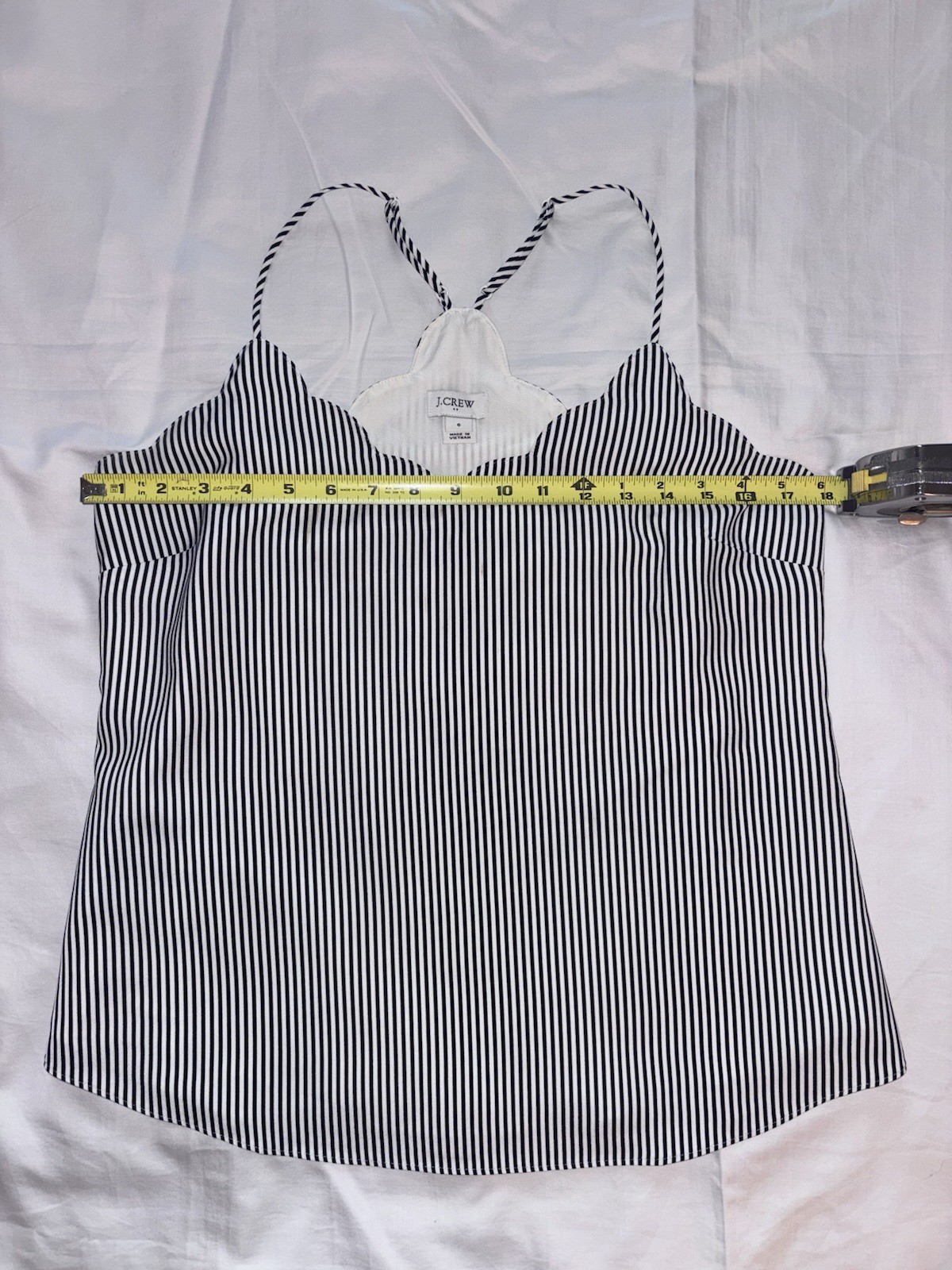 J. Crew Striped Scalloped Cami Top