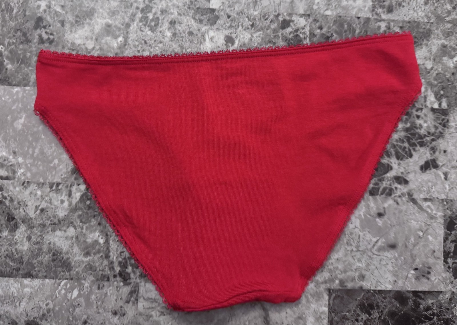NWOT VICTORIA’S SECRET XL RED LIGHT PINK BOW PICOT TRIM BIKINI PANTIES