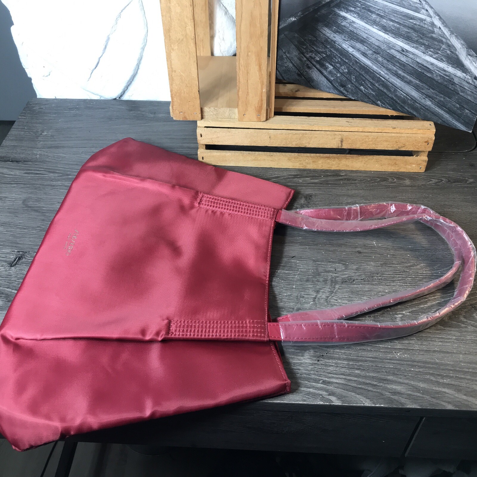 SHISEIDO Ginza Tokyo Cranberry Nylon Lined Tote Handbag New Without Tags