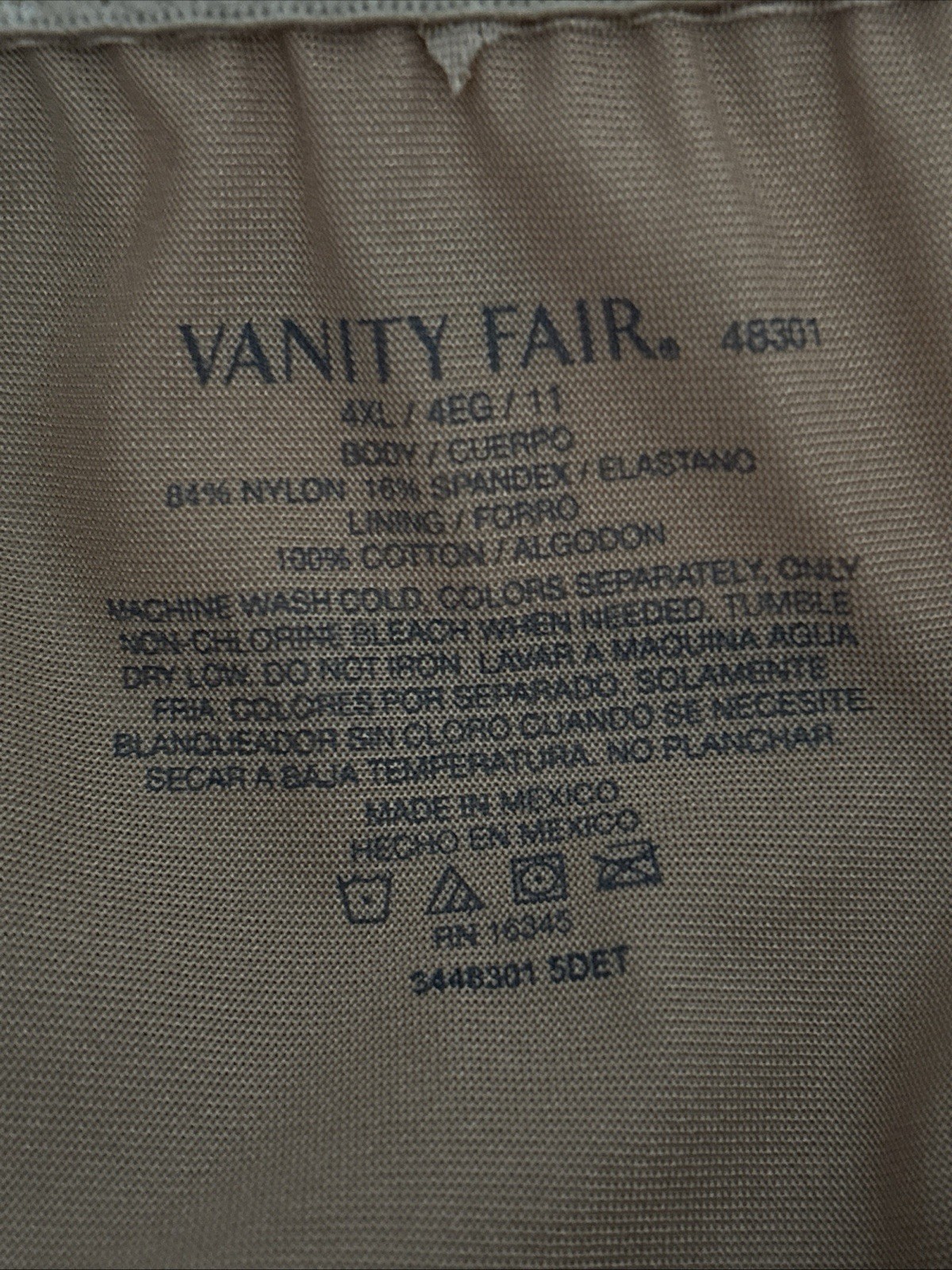NEW Vanity Fair Radiant Collection Light Control Undershapers 3 Pack Hi-Cut 4XL