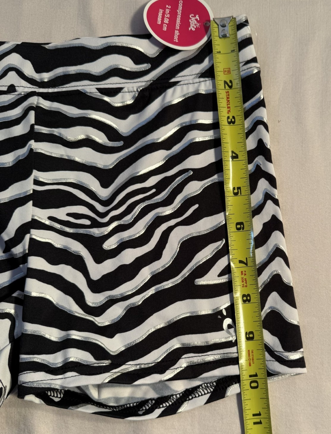 NWT Girls Justice Active Gymnast Dance Compression Shorts Sz 12 Reg Animal Print