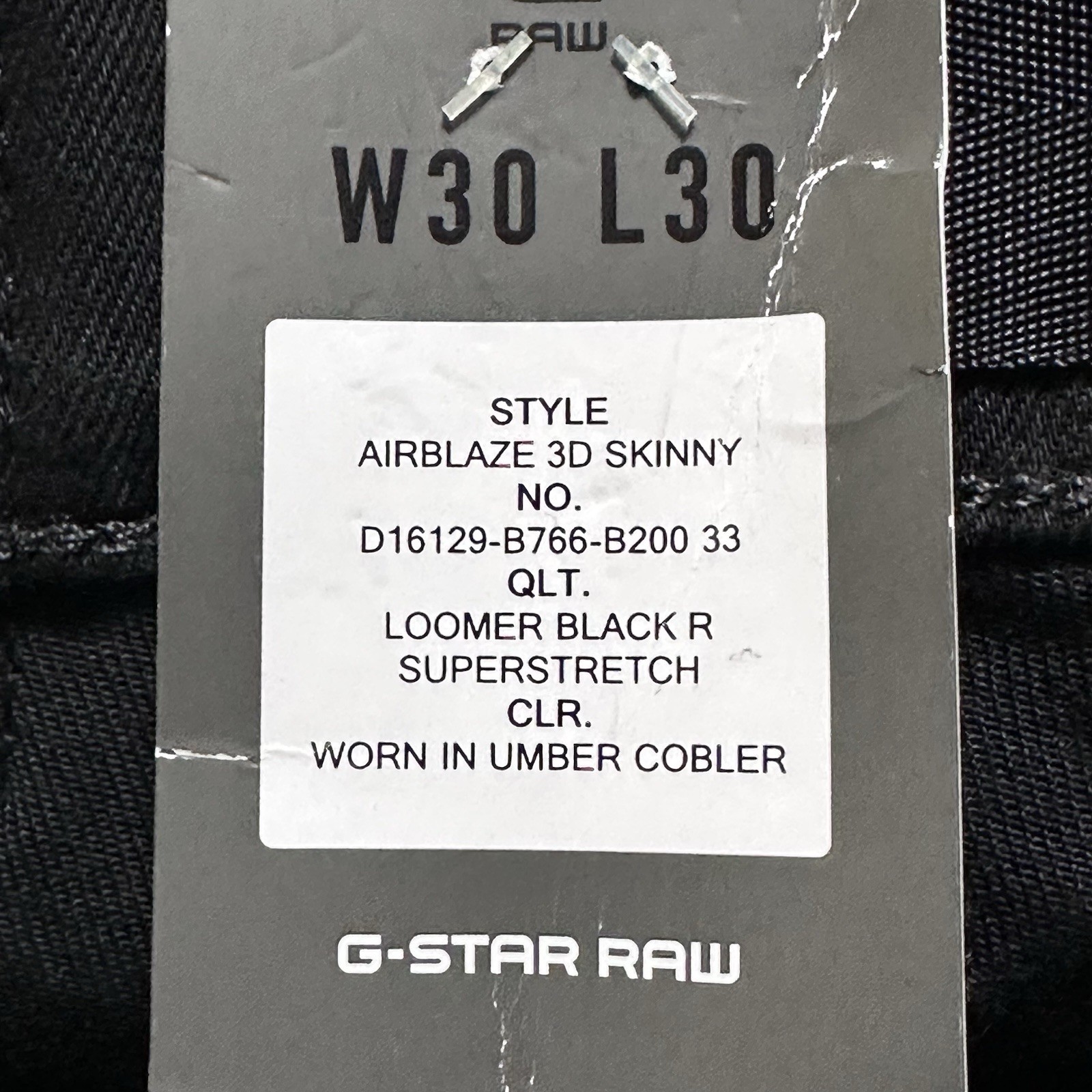 G-Star Raw NEW Men’s Airblaze 3D Skinny Jeans In Deep Black Sz.30×29” Bikercore