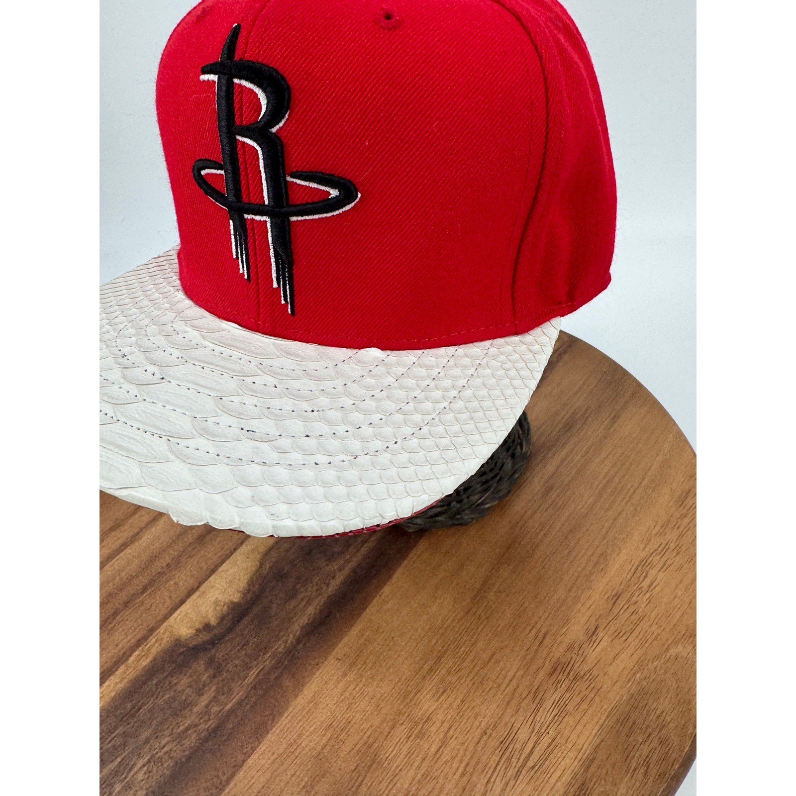Mitchell & Ness Dre Mack Houston Rockets Hat Red White Python Brim Just Don