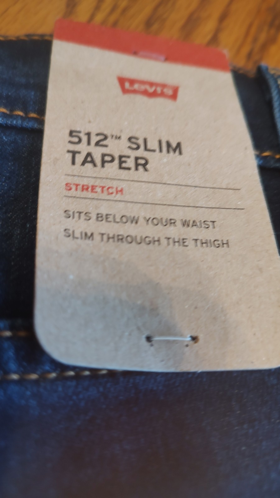 New Levi’s 512 Slim Taper Jeans 38×30 (Tagged 38×32) Dark Wash Irregular NWT