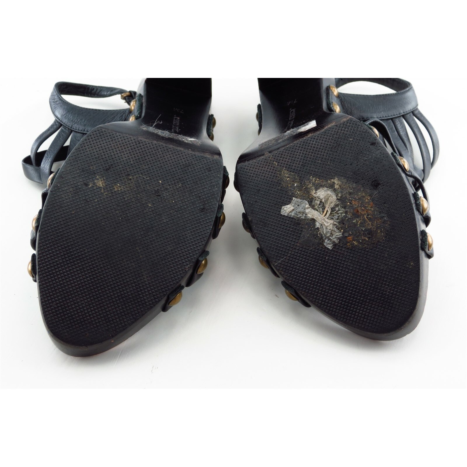 Jessica Bennett Size 7 M Black Slingback Leather Women Sandal Shoes