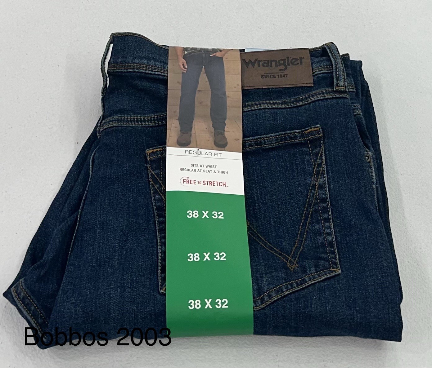 Wrangler Men’s Regular Fit Regular at Seat & Thigh Pants, Dark Blue, Size 38X32