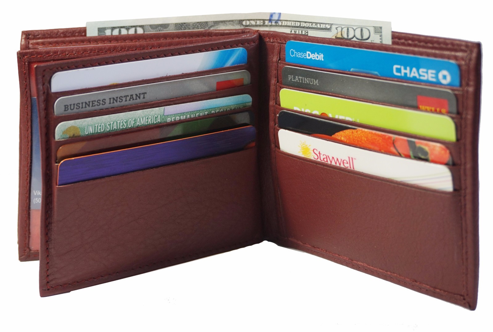 Bifold Hipster Multi Credit Card ID Holder Wallet Premium Leather Mens Wallet
