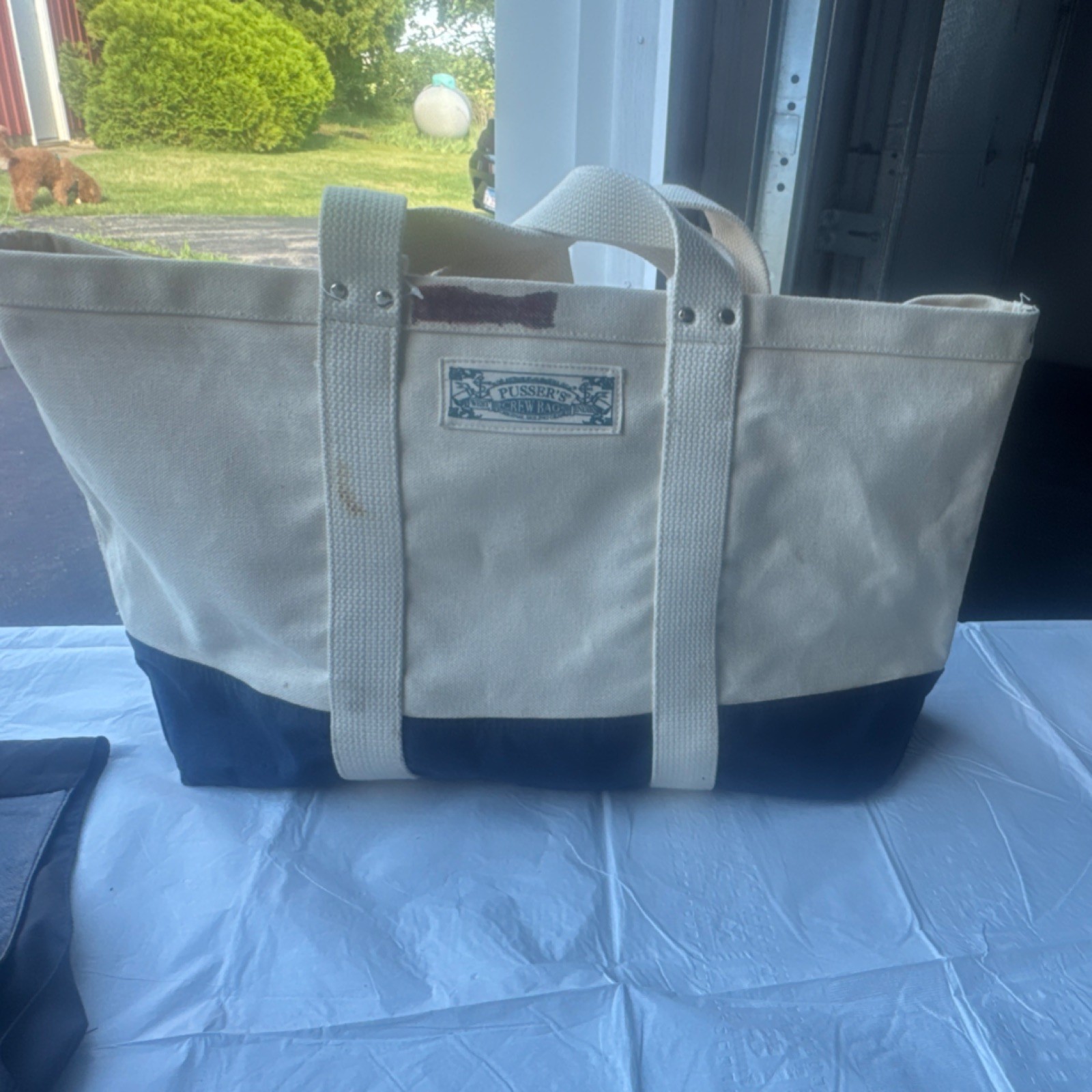 Pusser’s Logo Tote Bag Ivory/Navy