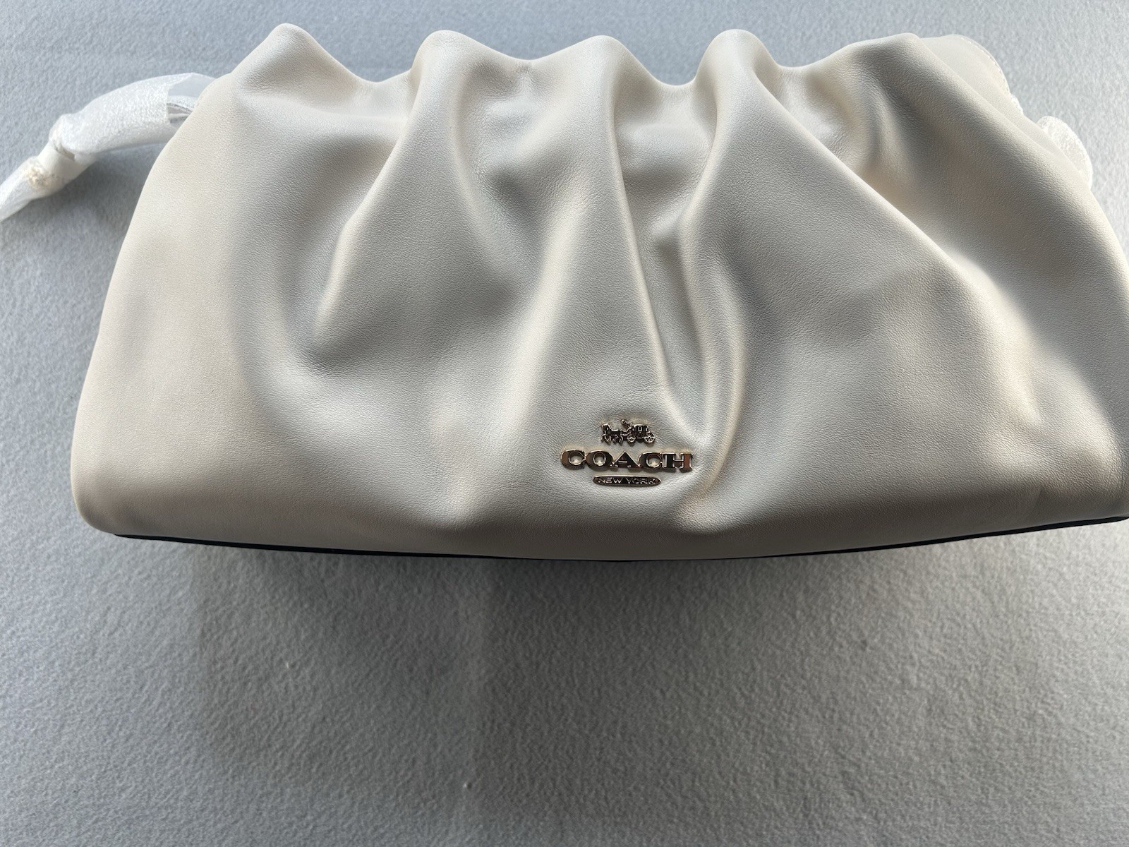 Coach Large Faye Clutch CCE68 Chalk Bone White Leather Bag New With Tags NWT