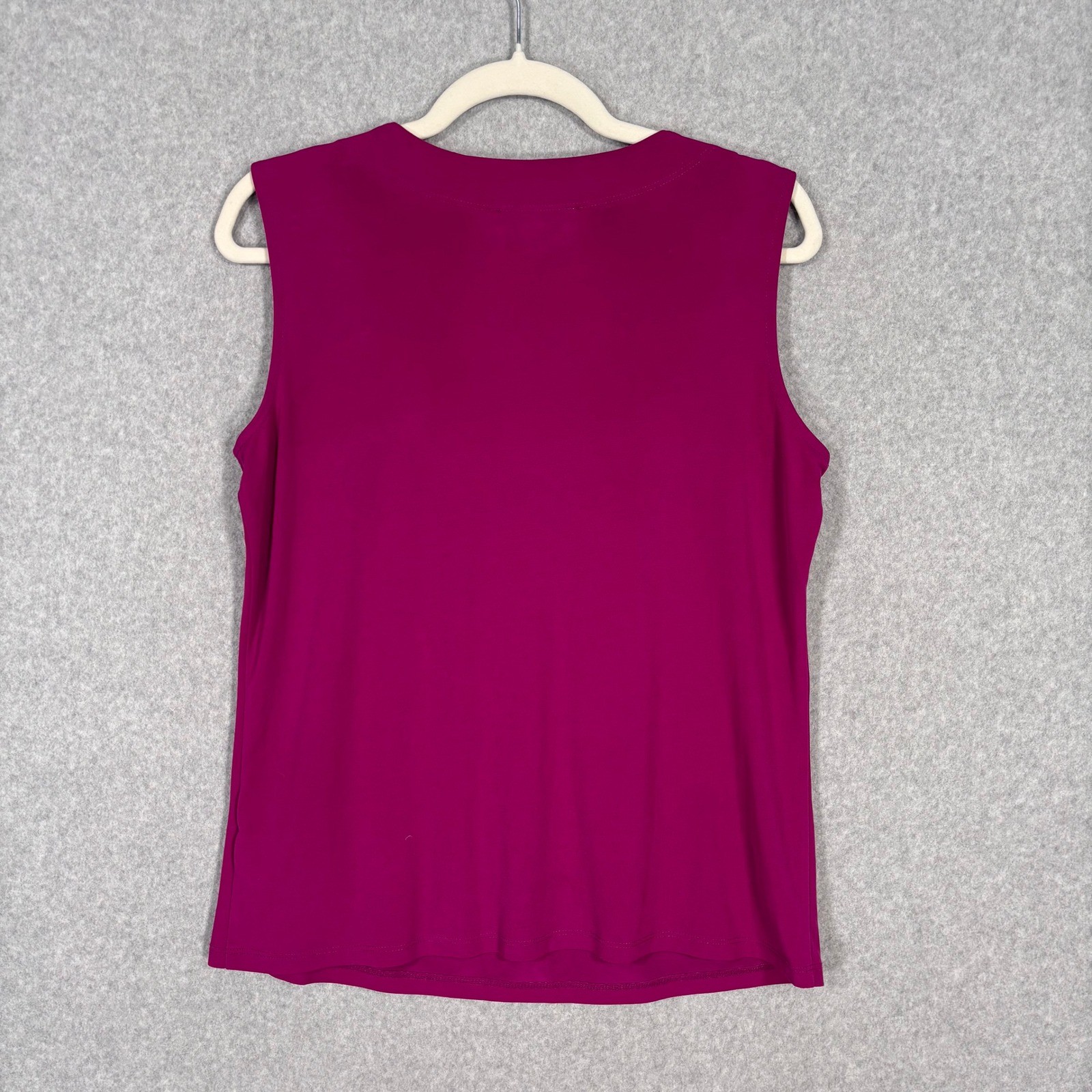 Evan Picone Pleated Liquid Knit Top Medium Magenta Pink Slinky Career Cami Suit