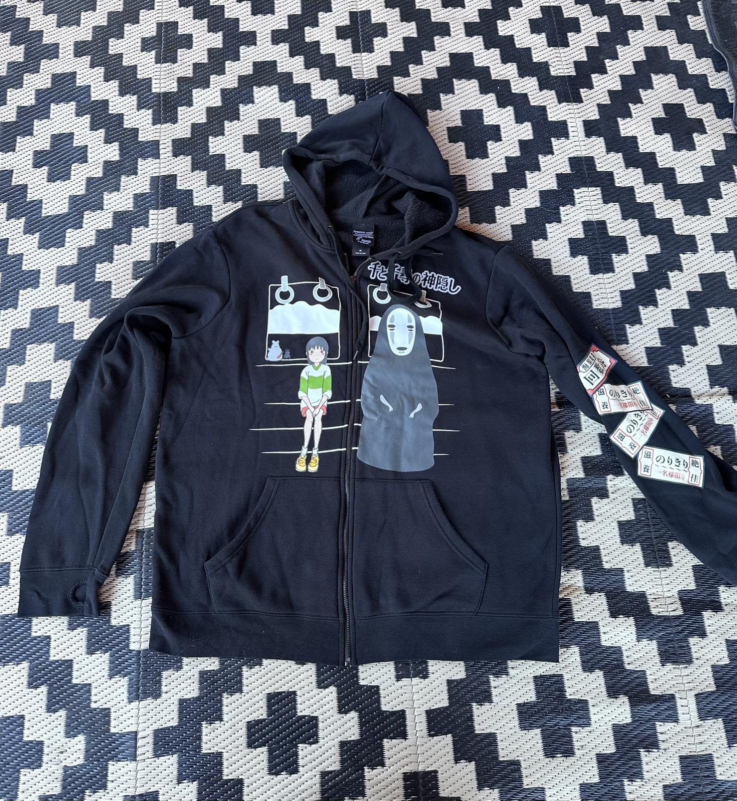 Our Universe Studio Ghibli Spirited Away Train Ticket Full Zip Hoodie Mens XL